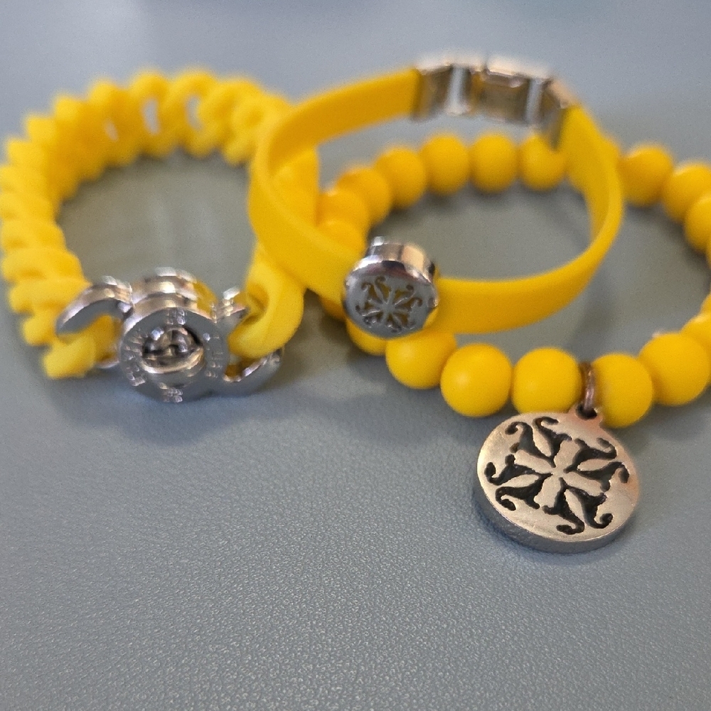 Rustic Cuff Yellow Bracelet Set - Picture 6 of 6